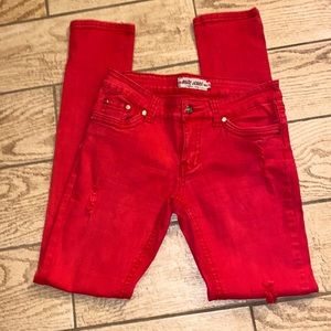 BUZZ distressed skinny leg jeans orange Size 7-8